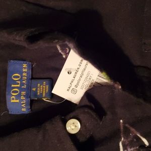Polo Ralph Lauren black with skiing bears button down boy's shirt, size 4